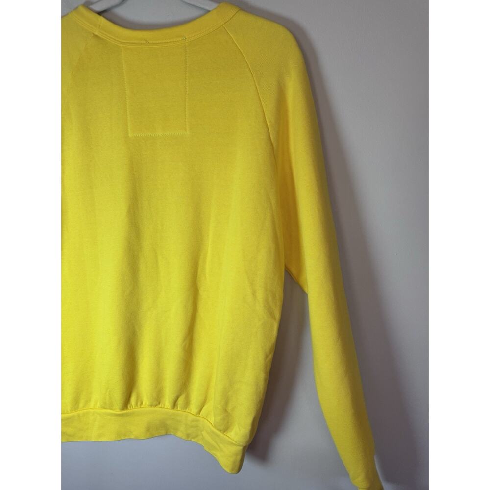 AVIATOR NATION Five Stripe Crewneck Sweatshirt In Lemon Yellow Sz S NWT $185 - Picture 8 of 9